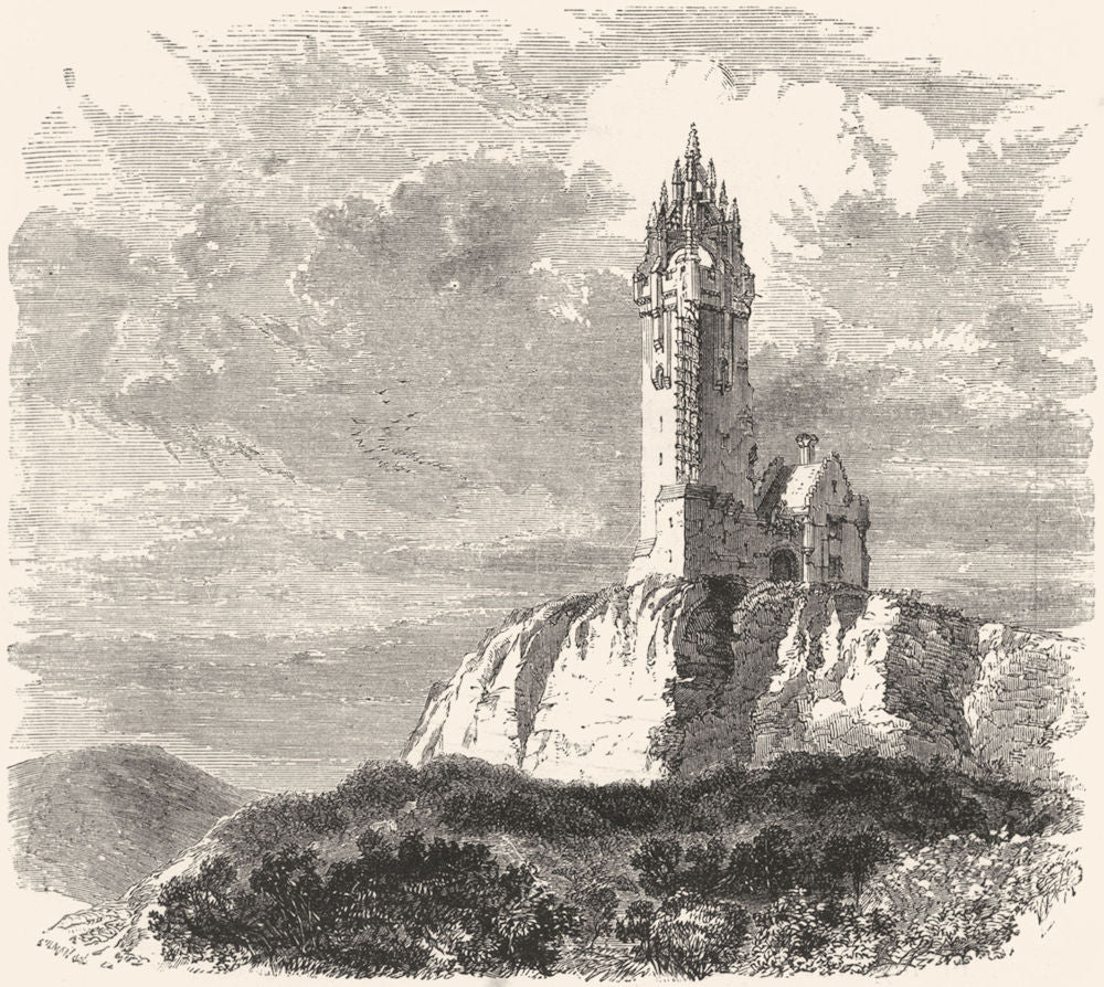 SCOTLAND. The Central Highlands. Wallace Monument, Stirling c1886 old print